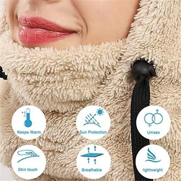 Wind-Resistant Winter Face Mask: Fleece Ski Mask for Women, Warm Hat - Picture 6 of 7